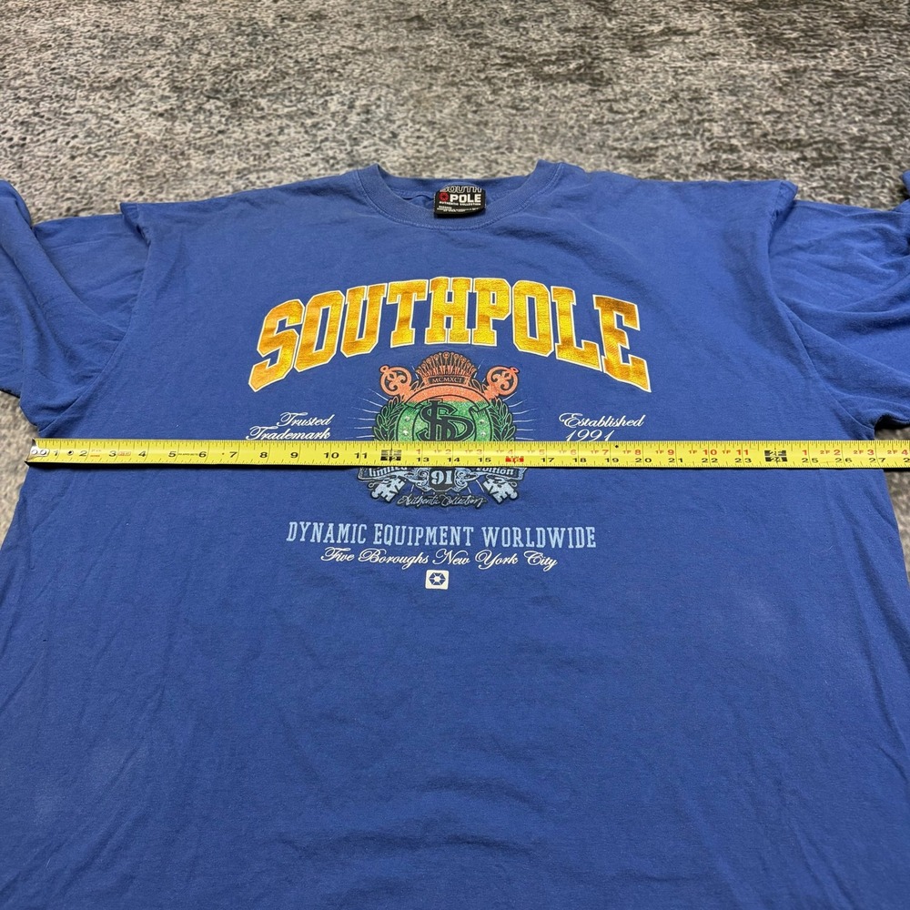 Vintage Southpole T Shirt Mens XXL Blue Hip-Hop Streetwear Graphic Y2K 2000s - Picture 8 of 11